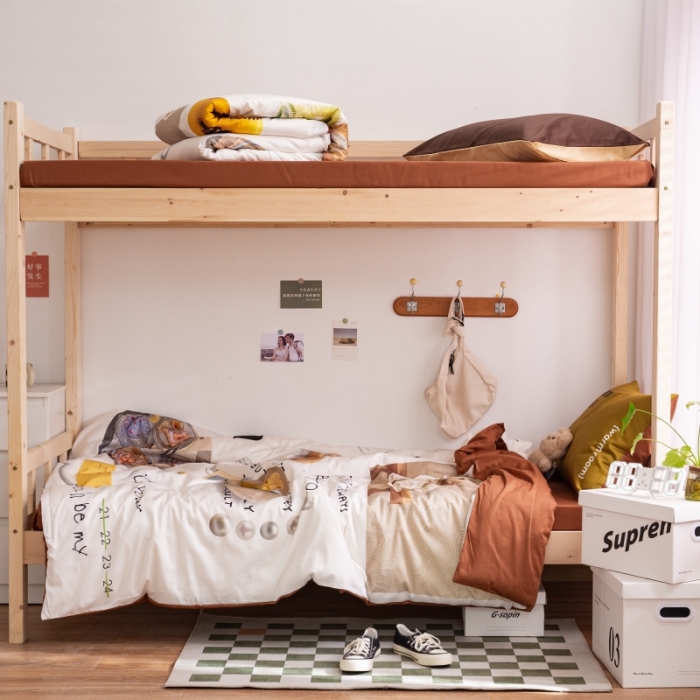 91家纺网 家纺一手货源 找家纺 安莱生活 2022八月如歌ins韩风60支数码印花学生三件套 八月如歌-焦糖