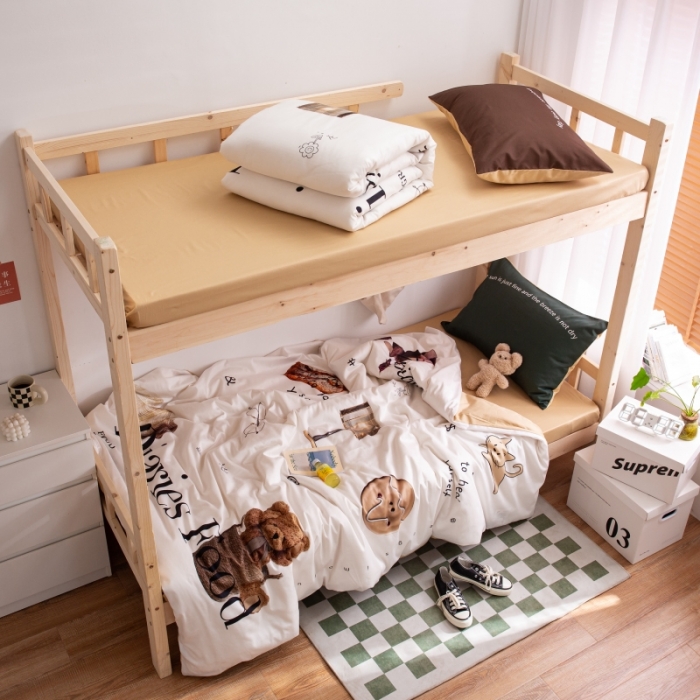 91家纺网 家纺一手货源 找家纺 安莱生活 2022八月如歌ins韩风60支数码印花学生三件套 八月如歌-奶黄