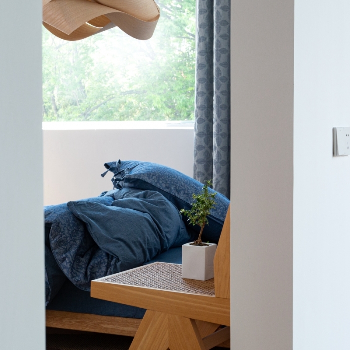 91家纺网 家纺一手货源 找家纺 安莱生活 2022新款华夫格双层纱四件套 华夫格深蓝