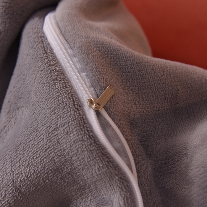 91家纺网 家纺一手货源 找家纺 欧冠 2022秋冬新款高端刺绣牛奶绒四件套 橙-灰