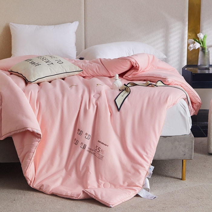 91家纺网 家纺一手货源 找家纺 A+爱家 贵族55大豆被 粉色