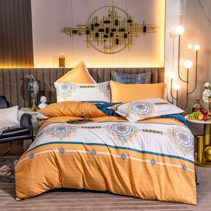 91家纺网 家纺一手货源 找家纺 （总）氧家2025新款水洗天丝轻奢风印花四件套