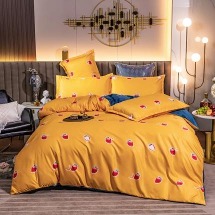 （总）氧家2025新款水洗天丝轻奢风印花四件套