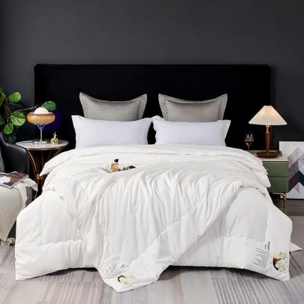 丽卡家纺 2023新款蚕蛹蛋白大豆子母被 白色