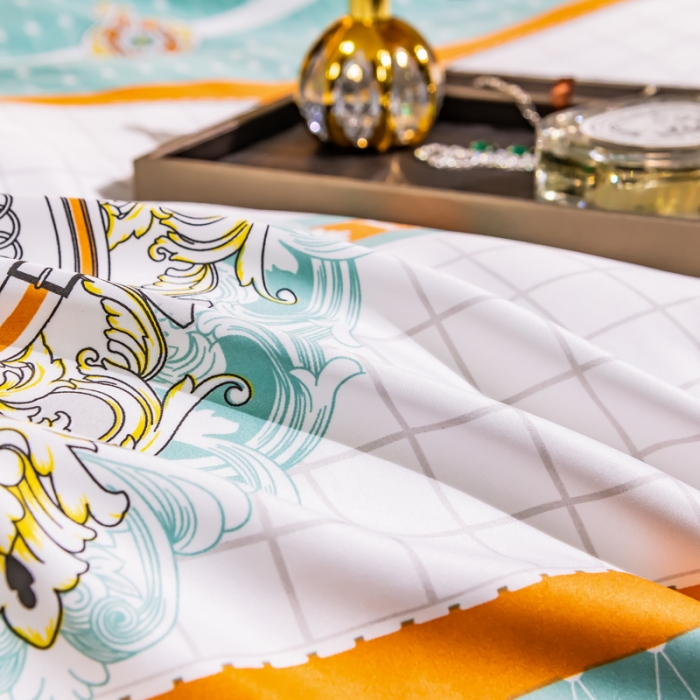 91家纺网 家纺一手货源 找家纺 氧家2025新款水洗天丝轻奢风印花四件套 斐蒂斯绿