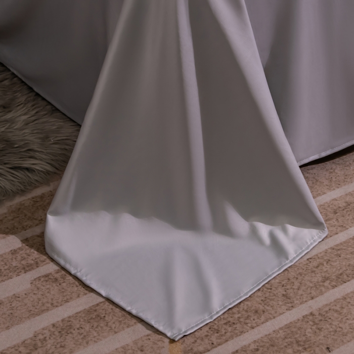 91家纺网 家纺一手货源 找家纺 氧家2025新款水洗天丝轻奢风印花四件套 幽兰