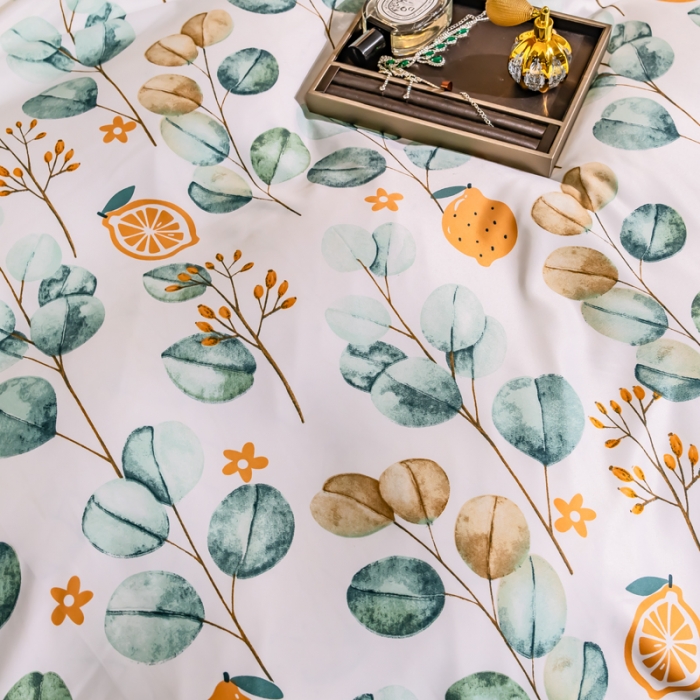 91家纺网 家纺一手货源 找家纺 氧家2025新款水洗天丝轻奢风印花四件套 幽兰