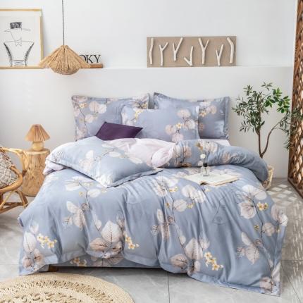 氧家 2022新款60支兰精天丝印花四件套 爱菲拉尔