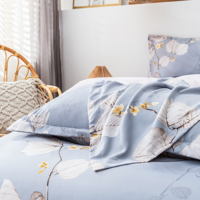 91家纺网 家纺一手货源 找家纺 氧家 2022新款60支兰精天丝印花四件套 爱菲拉尔