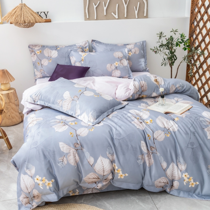 91家纺网 家纺一手货源 找家纺 氧家 2022新款60支兰精天丝印花四件套 爱菲拉尔