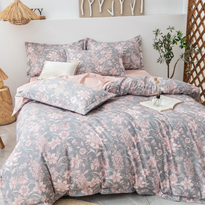 91家纺网 家纺一手货源 找家纺 氧家 2022新款60支兰精天丝印花四件套 梵花香