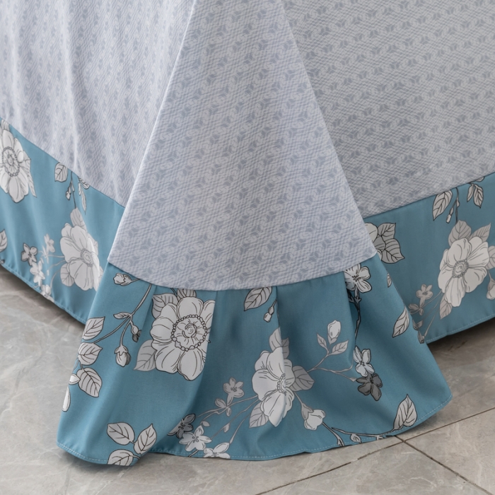 91家纺网 家纺一手货源 找家纺 氧家 2022新款60支兰精天丝印花四件套 蓝染