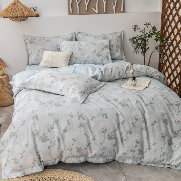 91家纺网 家纺一手货源 找家纺 氧家 2022新款60支兰精天丝印花四件套 南港清风