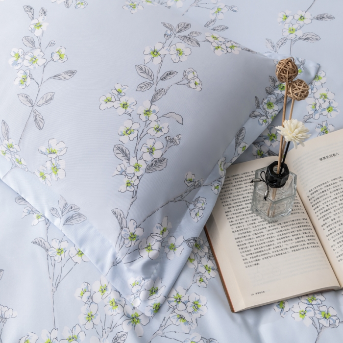 91家纺网 家纺一手货源 找家纺 氧家 2022新款60支兰精天丝印花四件套 向阳