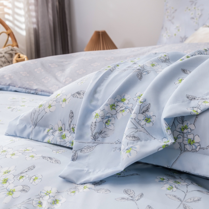 91家纺网 家纺一手货源 找家纺 氧家 2022新款60支兰精天丝印花四件套 向阳