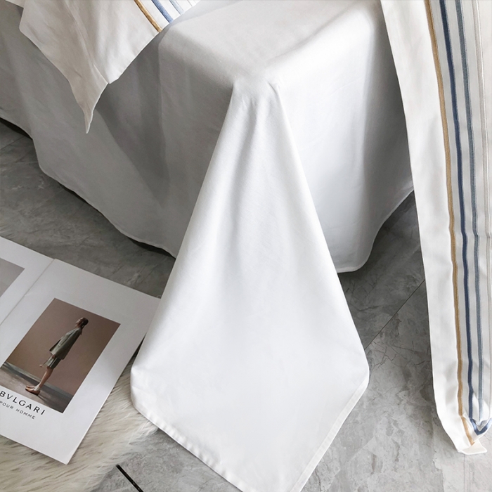 91家纺网 家纺一手货源 找家纺 乐视家纺2024新款120支双股澳棉刺绣四件套-极简风 雅伦-典雅白