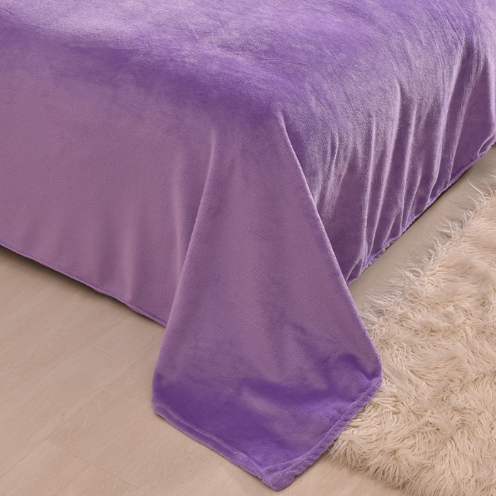 91家纺网 家纺一手货源 找家纺 简爱 2025保暖双面绒法莱绒刺绣四件套-S款MISS系列 绒miss-浅紫