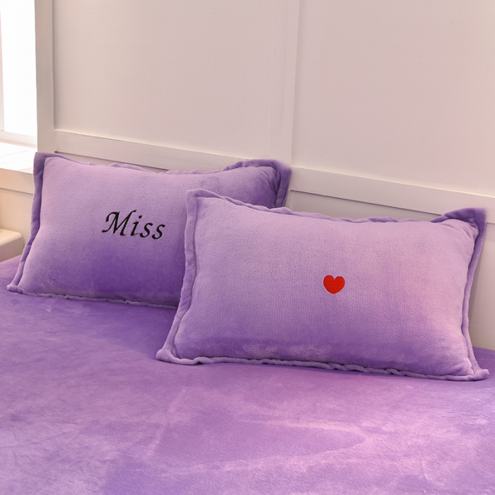 91家纺网 家纺一手货源 找家纺 简爱 2025保暖双面绒法莱绒刺绣四件套-S款MISS系列 绒miss-浅紫