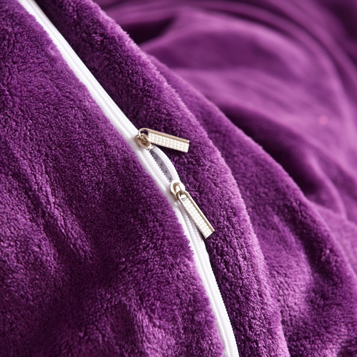 91家纺网 家纺一手货源 找家纺 简爱 2025保暖双面绒法莱绒刺绣四件套-S款MISS系列 绒miss-深紫
