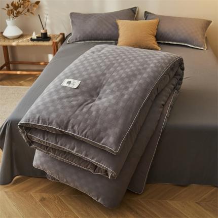 91家纺网 家纺一手货源 找家纺 2022新款华夫格提花立体大豆冬被-风华系列 风华-黛灰色
