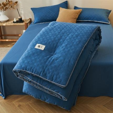 2022新款华夫格提花立体大豆冬被-风华系列 风华-秋蓝