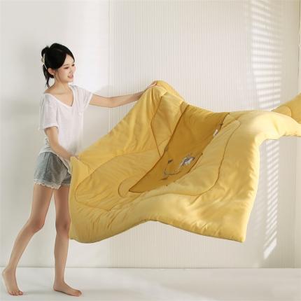 雷娜家居2022新款全棉奢华仕系列抱枕被 奢华仕柠檬黄