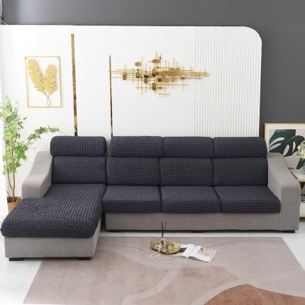 91家纺网 家纺一手货源 找家纺 启博家纺 2022新款泡泡纱弹力坐垫套沙发套头枕套 高级灰