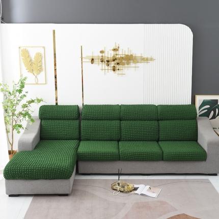 91家纺网 家纺一手货源 找家纺 启博家纺 2022新款泡泡纱弹力坐垫套沙发套头枕套 墨绿