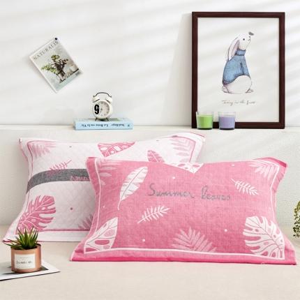 91家纺网 家纺一手货源 找家纺 （总）朴尔新款混纺三层纱布枕巾(一对装70％棉+30％丝）