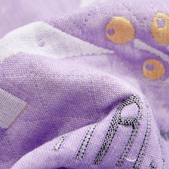 91家纺网 家纺一手货源 找家纺 朴尔2022新款混纺三层纱布枕巾(一对装70％棉+30％丝） 圣诞树-紫