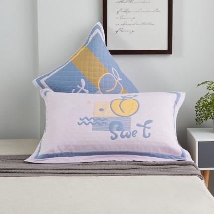 91家纺网 家纺一手货源 找家纺 （总）朴尔2022新款年彩色糖果纯棉三层纱布枕巾（一对装）