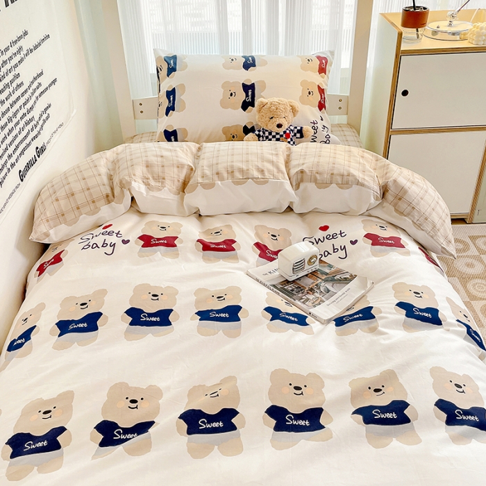 91家纺网 家纺一手货源 找家纺 （总）昔可 2022新款开学季全棉卡通印花学生三件套