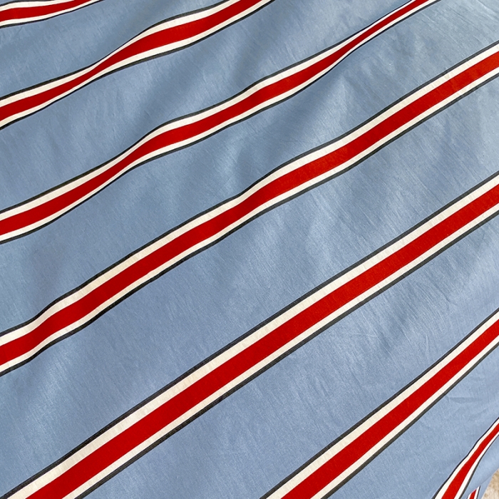 91家纺网 家纺一手货源 找家纺 昔可 2022新款开学季全棉卡通印花学生三件套 红蓝条