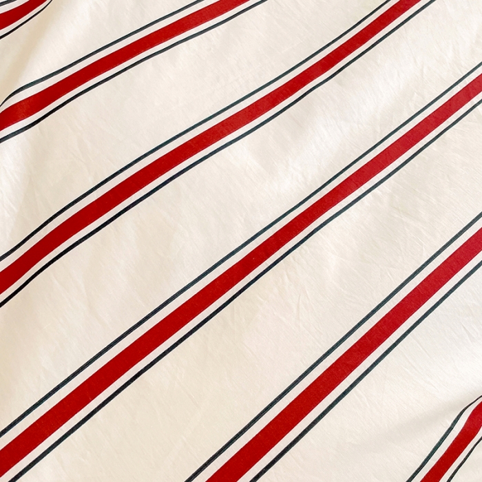 91家纺网 家纺一手货源 找家纺 昔可 2022新款开学季全棉卡通印花学生三件套 红竖条