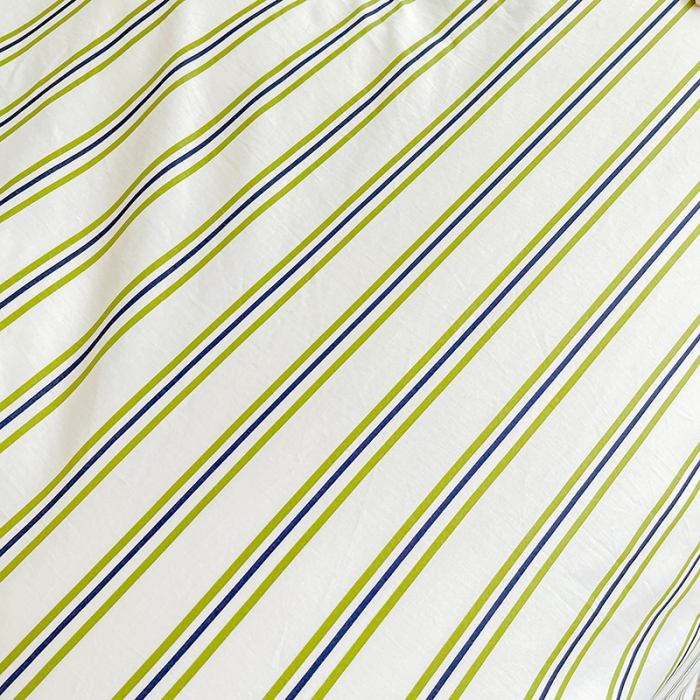 91家纺网 家纺一手货源 找家纺 昔可 2022新款开学季全棉卡通印花学生三件套 绿竖条