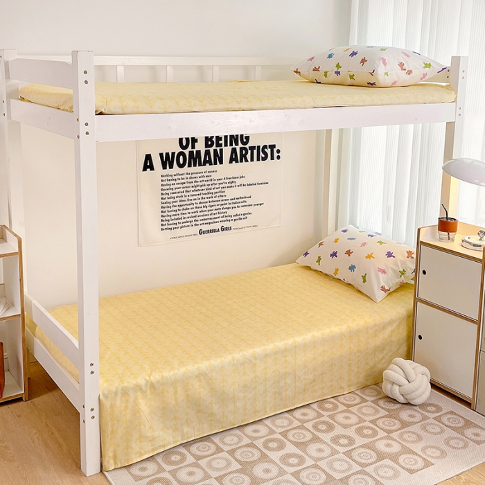 91家纺网 家纺一手货源 找家纺 昔可 2022新款开学季全棉卡通印花学生三件套 迷你小小熊