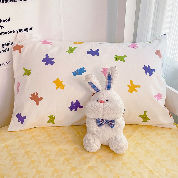 91家纺网 家纺一手货源 找家纺 昔可 2022新款开学季全棉卡通印花学生三件套 迷你小小熊