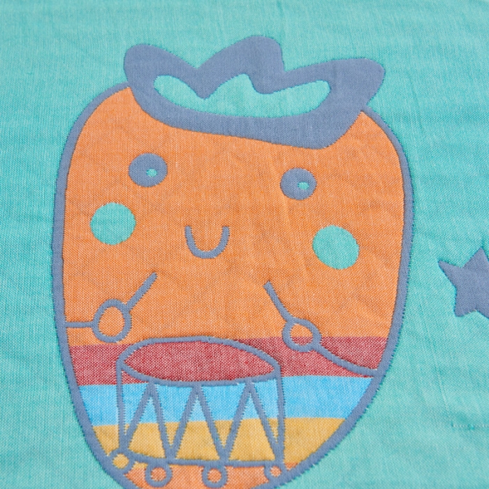 91家纺网 家纺一手货源 找家纺 朴尔2022新款年彩色糖果系列纯棉三层纱布枕巾（一对装） 调皮胡萝卜绿