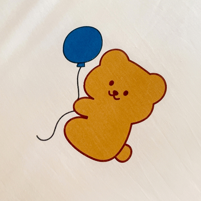 91家纺网 家纺一手货源 找家纺 昔可 2022新款开学季全棉卡通印花学生三件套 气球小熊