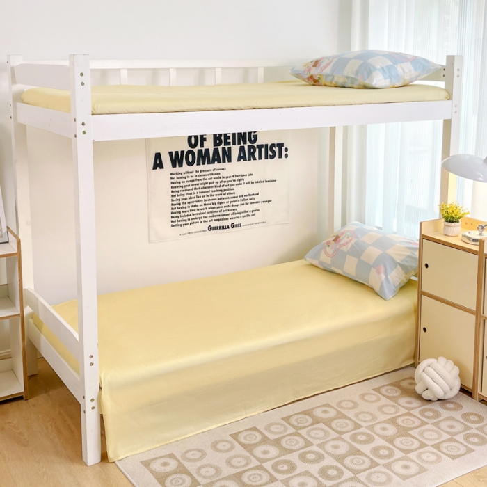 91家纺网 家纺一手货源 找家纺 昔可 2022新款开学季全棉卡通印花学生三件套 蓝格爱心熊