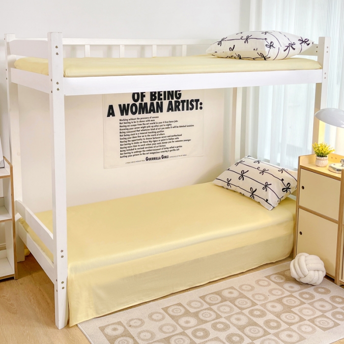 91家纺网 家纺一手货源 找家纺 昔可 2022新款开学季全棉卡通印花学生三件套 丝带蝴蝶结