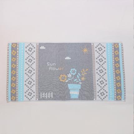 91家纺网 家纺一手货源 找家纺 朴尔2022新款防滑半包按扣固定式全棉四层纱布枕巾（一对装） 盆栽灰