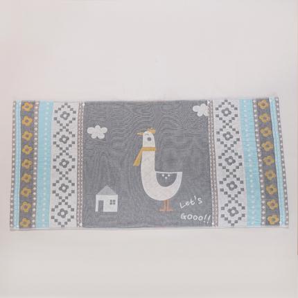 91家纺网 家纺一手货源 找家纺 朴尔2022新款防滑半包按扣固定式全棉四层纱布枕巾（一对装） 围脖萌鸡灰