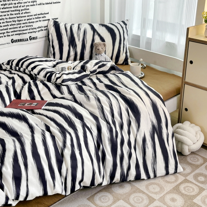 91家纺网 家纺一手货源 找家纺 昔可 2022新款开学季全棉卡通印花学生三件套 港风豹纹