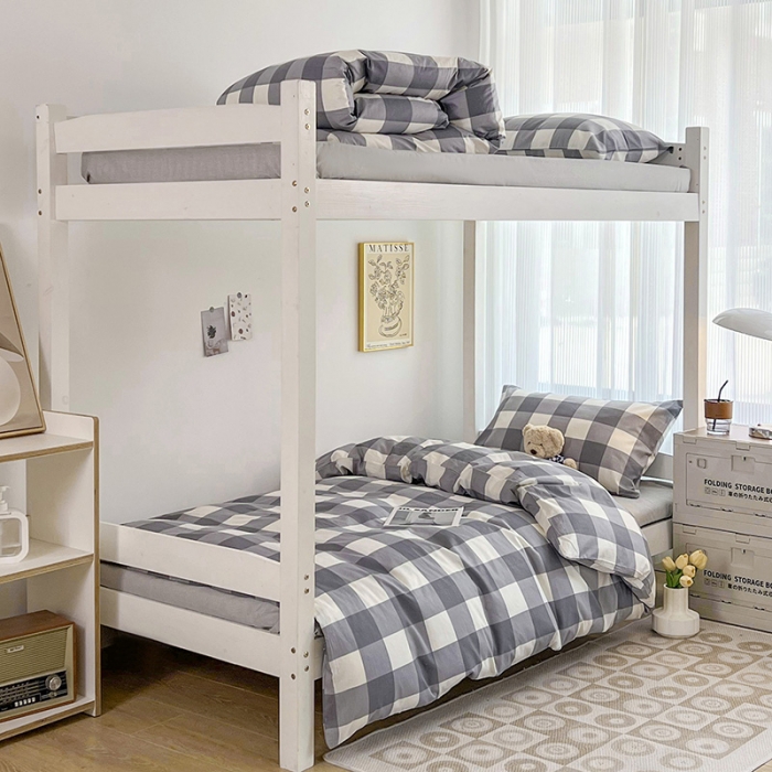 91家纺网 家纺一手货源 找家纺 昔可 2022新款开学季全棉卡通印花学生三件套 加州灰格