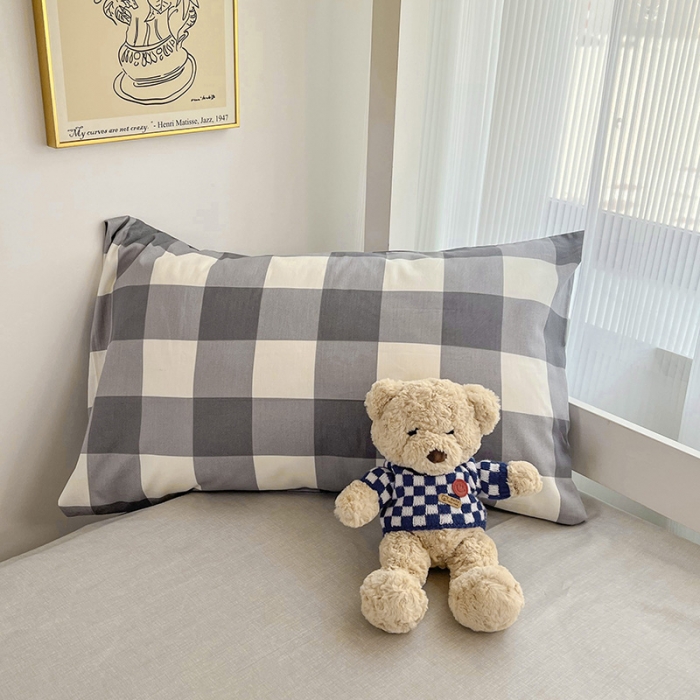 91家纺网 家纺一手货源 找家纺 昔可 2022新款开学季全棉卡通印花学生三件套 加州灰格