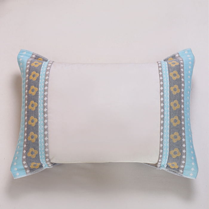 91家纺网 家纺一手货源 找家纺 朴尔2022新款防滑半包按扣固定式全棉四层纱布枕巾（一对装） 围脖萌鸡灰