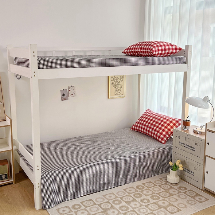 91家纺网 家纺一手货源 找家纺 昔可 2022新款开学季全棉卡通印花学生三件套 苏格兰红格