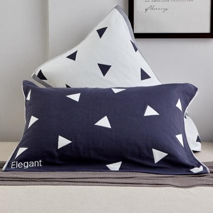 91家纺网 家纺一手货源 找家纺 朴尔2022新款朴尔纯色全棉三层定位枕巾（一对装） 冷感空间墨兰