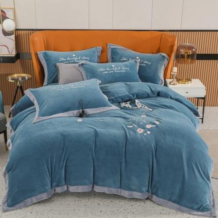 91家纺网 家纺一手货源 找家纺 （总）优姿家纺 2022新款拼角10斤牛奶绒四件套